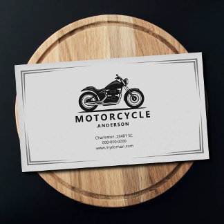 Carte De Visite Sleek Black Motorcycle Silhouette