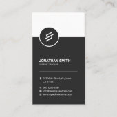 Carte De Visite Sleek Black & White Minimalist Corporate (Devant)