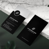 Carte De Visite Sleek Black & White Minimalist Corporate