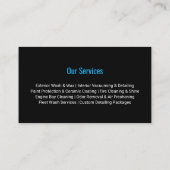 Carte De Visite Sleek Blue Silver Car Wash Detailing (Dos)
