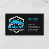 Carte De Visite Sleek Blue Silver Car Wash Detailing (Devant)
