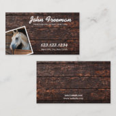 Carte De Visite Sleek Brown et blanc Horse Photo Script Equine (Devant / Derrière)