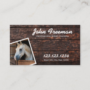 Carte De Visite Sleek Brown et blanc Horse Photo Script Equine