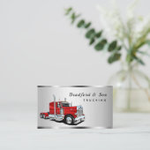 Carte De Visite Sleek Chrome Transport Semi Trucking Société (Debout devant)
