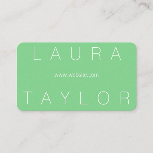 Carte De Visite Sleek Font and Sophisticated Mint Green (Devant)