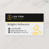 Carte De Visite Sleek Law & Justice Business Card | Attorney  (Dos)