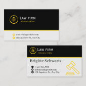 Carte De Visite Sleek Law & Justice Business Card | Attorney  (Devant / Derrière)