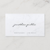 Carte De Visite Sleek Marble Template Calligraphy Script Luxury (Devant)