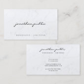 Carte De Visite Sleek Marble Template Calligraphy Script Luxury (Devant / Derrière)