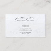 Carte De Visite Sleek Marble Template Calligraphy Script Luxury (Dos)