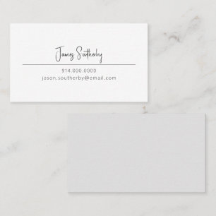 Carte De Visite Sleek minimaliste noir et blanc personnel