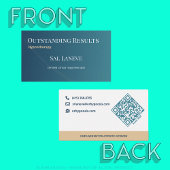 Carte De Visite Sleek Outstanding Results Hypnotherapy QR Code URL