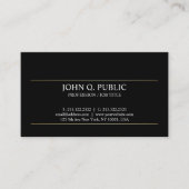 Carte De Visite Sleek Plaque Or Grilles Moderne Élégant Noir (Devant)