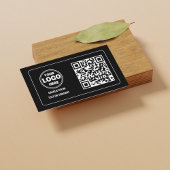 Carte De Visite Sleek QR Code Business Logo : Black Modern