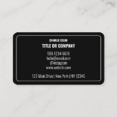 Carte De Visite Sleek QR Code Business Logo : Black Modern (Dos)