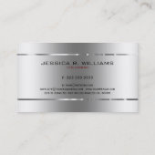 Carte De Visite Slick Moderne Silver Gris Stainless Steel Look (Dos)