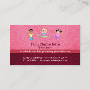 Carte De Visite Slogans de babysitter