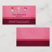 Carte De Visite Slogans de babysitter (Devant / Derrière)