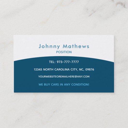 Carte De Visite Slogans de décharge (Dos)