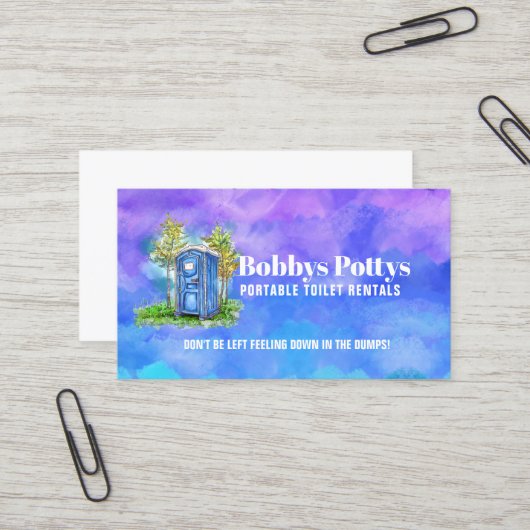 Carte De Visite Slogans de toilettes portables (Devant/Arrière en situation)