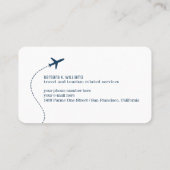 Carte De Visite Small Blue Plane White Travel Consultant  (Dos)