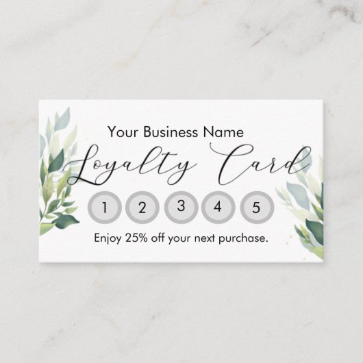 Carte De Visite Small Business Loyalty Card Customizable (Devant)