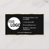 Carte De Visite Smart Cream Yellow Gold avec logo Photos Propre (Dos)