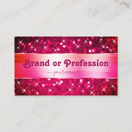 Carte De Visite Smart Girly Parties scintillant rose Étoiles lumin (Devant)