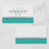 CARTE DE VISITE smart moderne monogramme vert jade (Devant / Derrière)