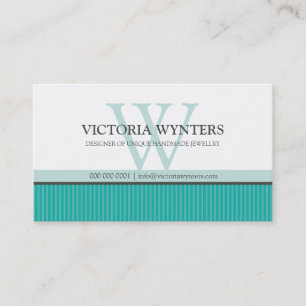 CARTE DE VISITE smart moderne monogramme vert jade