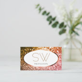 Carte De Visite Smart Orange rose Ombre Parties scintillant blanc (Debout devant)