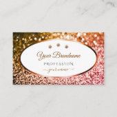 Carte De Visite Smart Orange rose Ombre Parties scintillant blanc  (Devant)