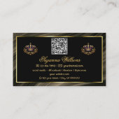 Carte De Visite Smart Royal Brown Gold Crown avec logo QR Code (Dos)