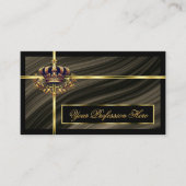 Carte De Visite Smart Royal Brown Gold Crown avec QR Code Noble (Devant)