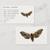 Carte De Visite Smerinthus ocellata - Eyed Hawk-Moth Image couleur (Devant / Derrière)