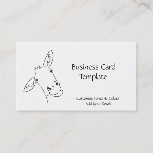 Carte De Visite Smiling logo Donkey Business Card (Devant)