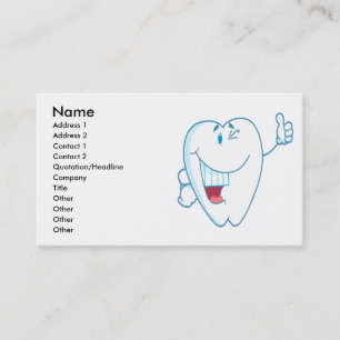 Carte De Visite Smiling Propre Tooth Cartoon Caractère Thumbs Up.a