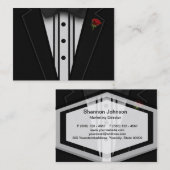 Carte De Visite Smoking noir avec la cravate d'arc (Devant / Derrière)