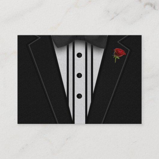 Carte De Visite Smoking noir avec la cravate d'arc (Devant)