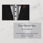 Carte De Visite Smoking noir avec la cravate d'arc (Devant / Derrière)