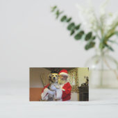 Carte De Visite Smoochie rencontrant Père Noël (Debout devant)