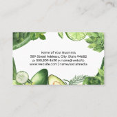 Carte De Visite Smoothie Boissons | Légumes Feuille verts (Dos)