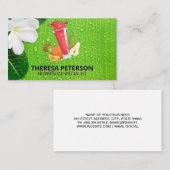 Carte De Visite Smoothies Boissons | Feuille verte (Devant / Derrière)