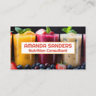 Carte De Visite Smoothies dans des Verres   Fruits