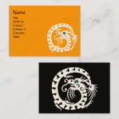 Carte De Visite SNAKE DRAGON AQUAMARINE blanc noir bleu jaune (Devant / Derrière)
