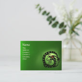Carte De Visite SNAKE DRAGON EMERALD vert noir rouge rose (Debout devant)