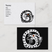 Carte De Visite SNAKE DRAGON RUBY noir et blanc rouge, papier perl (Devant / Derrière)