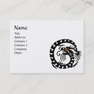 Carte De Visite SNAKE DRAGON RUBY noir et blanc rouge, papier perl