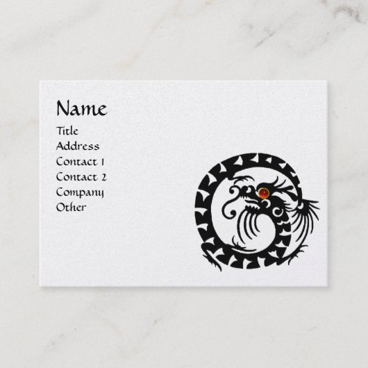 Carte De Visite SNAKE DRAGON RUBY noir et blanc rouge, papier perl (Devant)