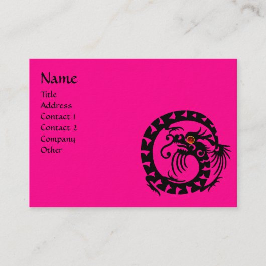 Carte De Visite SNAKE DRAGON RUBY noir et blanc rouge rose (Devant)